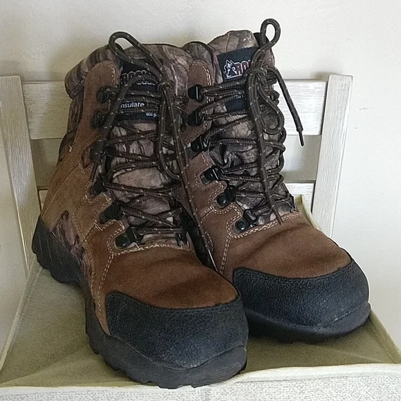 Rocky Shoes Rocky Kids Thinsulate Waterproof Camouflage Brown